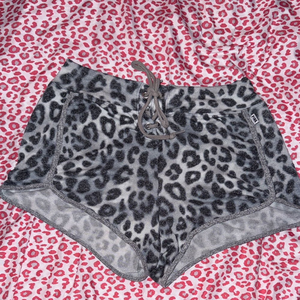 PINK leopard shorts